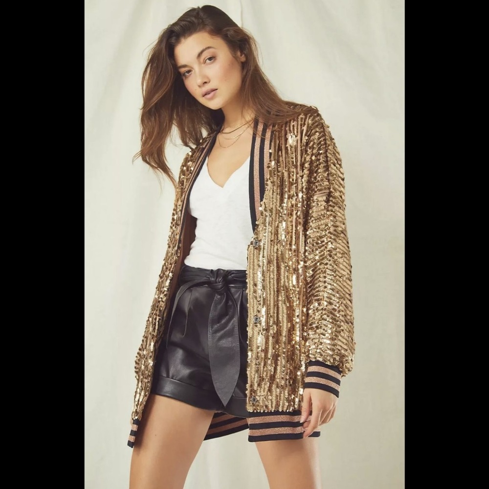 Free People Riviera Sequin Dolman Jacket • Size S • NWT